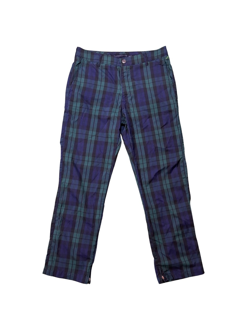 Bonobos Maide Navy Blue Green Tartan Plaid Blackwatch Golf Chino Pants EUC 32x29